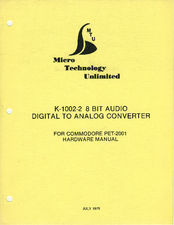 MTU K-1002-2 Hardware Manual