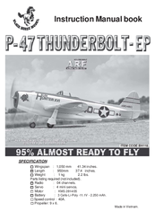 Black Horse Model P- 47 THUNDERBOLT- EP Instruction Manual Book