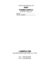 Lambda ESKI Instruction Manual