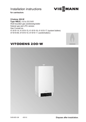 Viessmann Vitodens 200-W WB2C Installation Instructions Manual