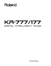 Roland KR-177 Owner's Manual