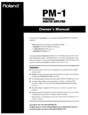 Roland PM-1 Owner's Manual