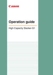 Canon High Capacity Stacker-G1 Operation Manual