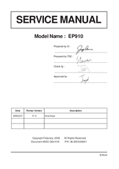 Optoma EP910 SXGA+ Service Manual