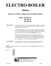 Electro Industries EB-MS-15 Installation & Operating Instructions Manual
