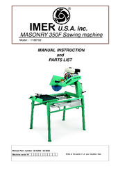 IMER USA MASONRY 350 F 1188792 Manual Instruction