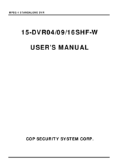 COP Security 15-DVR09SHF-W User Manual