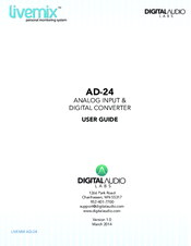 Digital Audio Labs LIVEMIX AD-24 User Manual