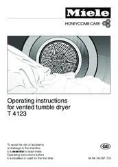 Miele T 4123 Operating Instructions Manual