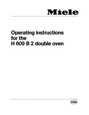 Miele H 609 B 2 Operating Instructions Manual