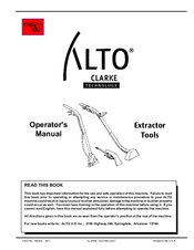 Clarke Alto Extractor Tools Operator's Manual