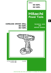 Hitachi DS 18DFL Manuals | ManualsLib