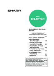 Sharp MX-M200D Operation Manual