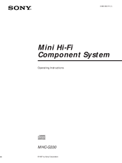 Sony MHC-G330 Operating Instructions Manual
