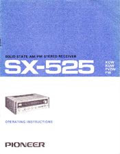 Pioneer SX-525 FW Operating Instructions Manual