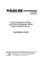 Black Box 32-Port Rackmount 10/100 Installation Manual