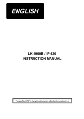 JUKI LK-1900B/IP-420 Instruction Manual