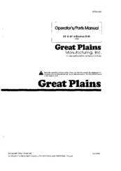 GREAT PLAINS SOLID STAND FOLDING DRILL Operator's & Parts Manual