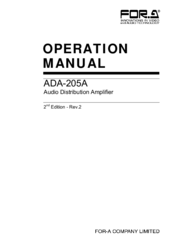 FOR-A ADA-205A Operation Manual
