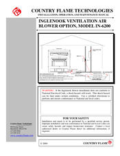 COUNTRY FLAME TECHNOLOGIES IN-6200 Installation, Operation And Maintenance Manual