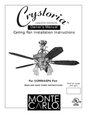 Monte Carlo Fan Company Crystoria 5CRR66EP4 Owner's Manual