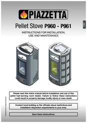 Piazzetta P962 Instructions For Installation, Use And Maintenance Manual