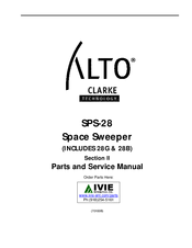 Clarke ALTO Space Sweeper SPS-28B Parts And Service Manual