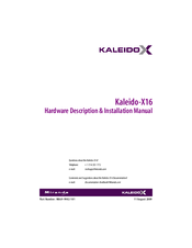 Miranda Kaleido-X16 Hardware Description And Installation Manual