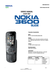 Nokia Cellphone 3600 Service Manual