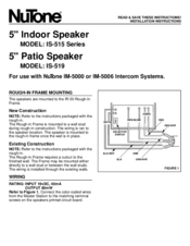 NuTone IS-515 Series Installation Instructions