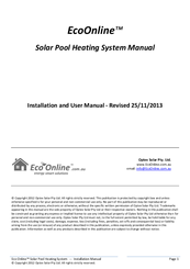 Optex Solar Eco Online Installation And User Manual