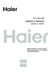 haier LE19B610 Owner's Manual