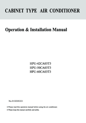 haier HPU-42CA03T3 Operation & Installation Manual