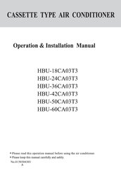 haier HBU-60CA03T3 Operation & Installation Manual