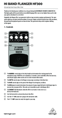 Behringer HI BAND FLANGER HF300 Quick Manual