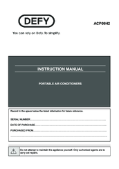 Defy ACP09H2 Manuals | ManualsLib