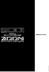 Zoom 9001 Advanced Multi-Effecis Processor Operation Manual
