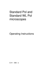 Zeiss Standard WL Pol Operating Instructions Manual