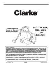 Clarke Bext-120V Operator's Manual