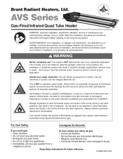 Brant Radiant Heaters AVS-80N Instructions Manual