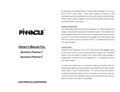 Pinnacle Quantum Plasma-3 Owner's Manual