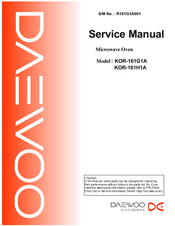 Daewoo KOR-161H1A Service Manual