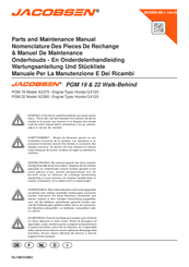 Jacobsen PGM 19 Parts And Maintenance Manual