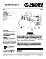 Campbell Hausfeld CT1001 Operating Instructions Manual