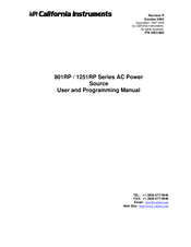 California Instruments 801RP Series User And Programming Manual