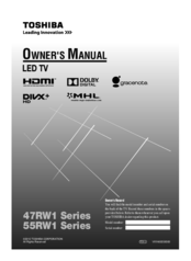 Toshiba 55RW1 Series Owner's Manual