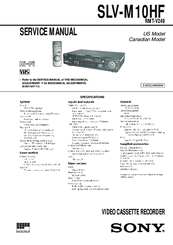 Sony SLV-M10HF - Video Cassette Recorder Service Manual