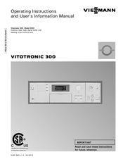 Viessmann VITOTRONIC 300 GW2 Operating Instructions And User's Information Manual