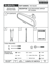 Subaru H501SAJ000 Installation Instructions