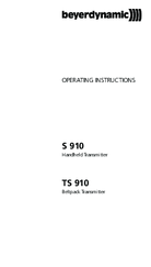Beyerdynamic S 910 Operating Instructions Manual